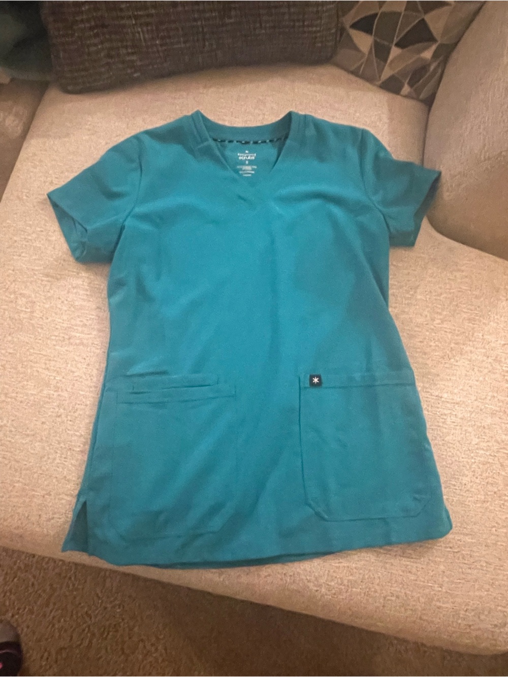 Women’s Teal Scrub Top and bottom with Beyond Brand never worn